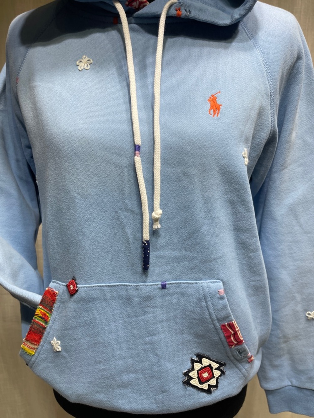 (New) Ralph Lauren Light Blue Hoodie with Embroidered Details. - Picture 3 of 8